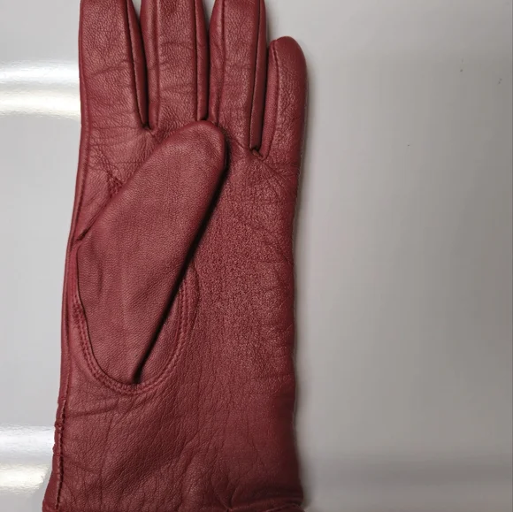 Etienne Red Professional Leather Shell Cashmere Lining Medium Size Vintage - Picture 4 of 10